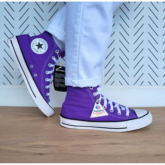 Converse Chuck Taylor All Star High Women’s 7.5 Electric Purple Sneakers 134833F - Picture 4 of 12